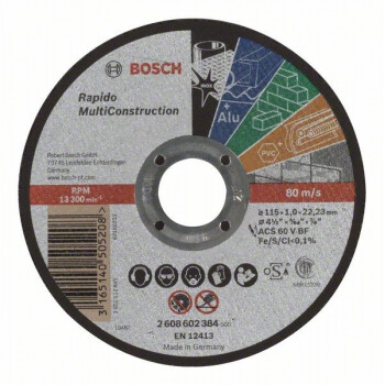 Отрезной круг Bosch Multiconstruct 115Х1.0 мм