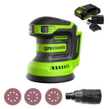 Эксцентриковая шлифмашина Greenworks OS325K2 24V (АКБ 2Ач + ЗУ)