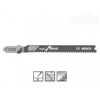 Пилка по дереву для лобзика  Bosch Basic for Wood T 119 B 92 мм 3 шт.