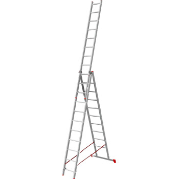 Лестница алюм. 3-х секц. 250/631/264см 3х10 ступ., 15,3кг PRO STARTUL (ST9942-10)