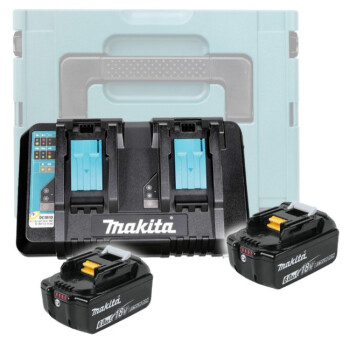 Комплект Makita (АКБ LXT 18.0 В BL1860B 2 шт. + зарядное устройство DC18RD) в кейсе MAKPAC тип 3
