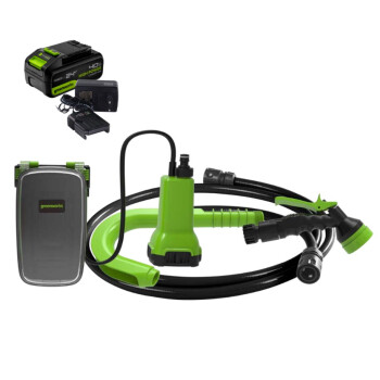 Насос для бочки аккумуляторный Greenworks G24SWPK4 24В (АКБ 4Ач + ЗУ)