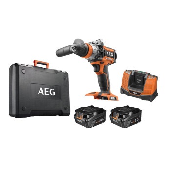 Аккумуляторная ударная дрель-шуруповерт AEG BSB18C2BLLI-202C (2 АКБ 5Ач + ЗУ)