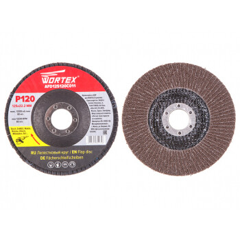 Круг лепестковый 125х22мм P120 конич. WORTEX