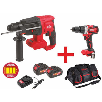 Аккум. перфоратор WORTEX CRH 1824-1 + Акция (дрель-шур. BD 2030 Dli + 2 АКБ 4Ач + ЗУ+ сумка)