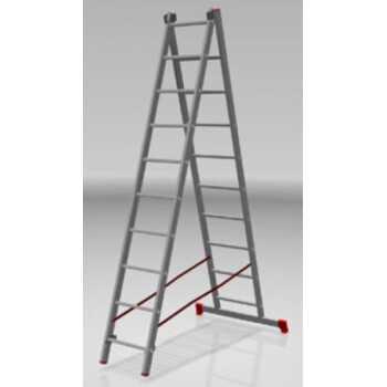 Лестница алюм. 2-х секц. 249/443см 2х10 ступ., 8,6кг PRO STARTUL (ST9946-10)