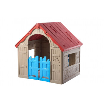 Детский Игровой Домик Keter FOLDABLE PLAY HOUSE Curver Ma., беж/красн крыша