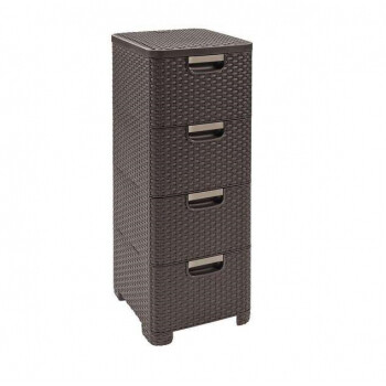 Комод 4Х STYLE RATTAN DRAWER DRG 308, графит
