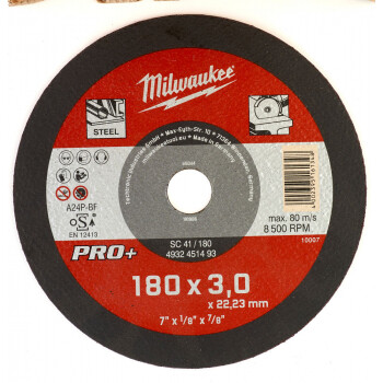 Диск отрезной по металлу 180 мм/3мм MILWAUKEE SC 41/180