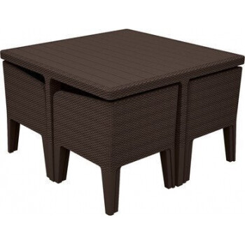Набор уличной мебели (Стол, 4 кресла) Columbia dining set, коричневый
