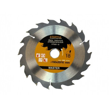Диск пильный 160х20/16 мм 24 зуб. по дереву STARTUL (твердоспл. зуб)
