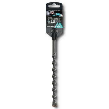 Бур по бетону SDS-plus METALLICA Optima 12х210/150 мм, напайка с центром, 2 спирали
