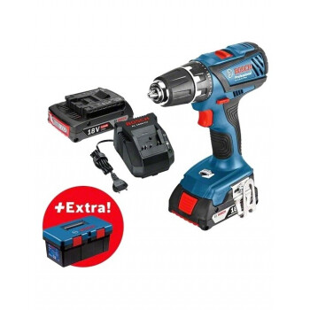 Аккумуляторная дрель-шуруповерт Bosch GSR 18-2-LI PLUS в чем. + ящик для инструментов PRO