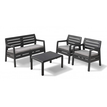 Набор мебели Ketter Delano Set (два кресла, скамья 3х местная, столик), графит