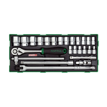 Набор-сет головок 1/2" с принадлежностями 25 предметов TOPTUL (GTB2504)