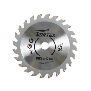 Диск пильный по дереву 89x10 мм 24 зуб. HS S024 W в блистере (WORTEX)