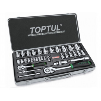 Набор головок 1/4", 1/2" 5-32мм 34предм. 6гр. метал.кейс TOPTUL (GCAD3402)