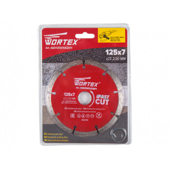Алмазный круг 125х22 мм универс. сегмент. WORTEX (сухая резка)
