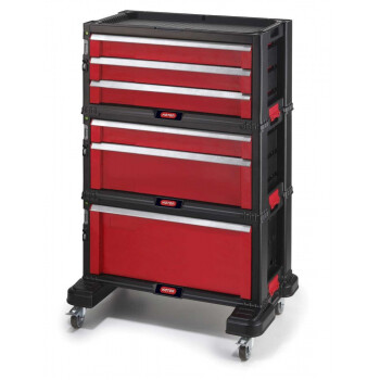 Комод для инструментов Keter SET 6 DRAWER RED, 6 ящиков, красный/серый/чёрный