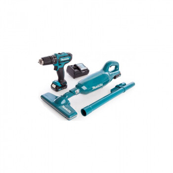 Аккумуляторная дрель-шуруповерт MAKITA DF 331 DWYE в кор. + пылесос CL106FDZ