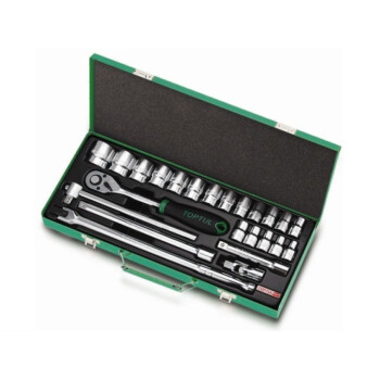 Набор головок 1/2" 8-32мм 24предмета 6гран. металлический кейс TOPTUL (GCAD2403)