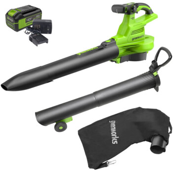 Воздуходувка-пылесос аккумуляторная Greenworks GD40BVIIK5 (АКБ 5Ач + ЗУ)
