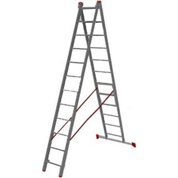 Лестница алюм. 2-х секц. 300/553см 2х12 ступ., 10,2кг PRO STARTUL (ST9947-12)