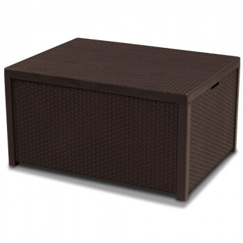 Столик-сундук Keter Arica rattan storage table (Арика раттан), коричневый