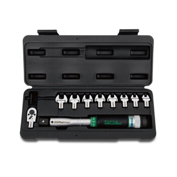 Ключ динамометрический 6-30 Нм 3/8" + рожковые насадки 7-14мм TOPTUL (GAAI1001)