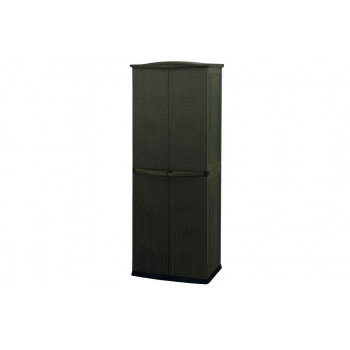 Шкаф уличный Keter Compact Garden Rattan tall (коричневый)