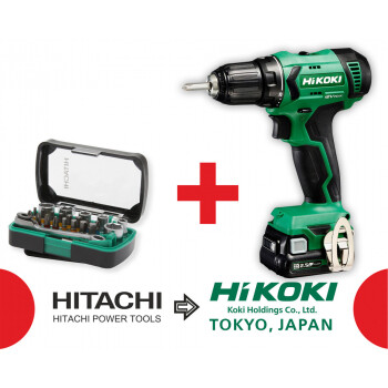 Аккумуляторный шуруповерт Hikoki DS12DA + набор насадок
