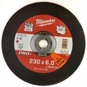 Диск шлифовальный по металлу 230мм/6мм MILWAUKEE SG 27/230