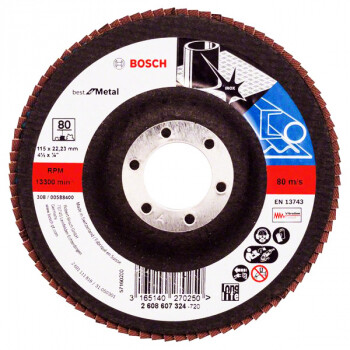 Круг лепестковый Bosch 115мм K80 Best for Metal