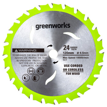 Диск пильный по дереву для циркулярной мини пилы Greenworks 120х9,5мм, 24T (2952507)