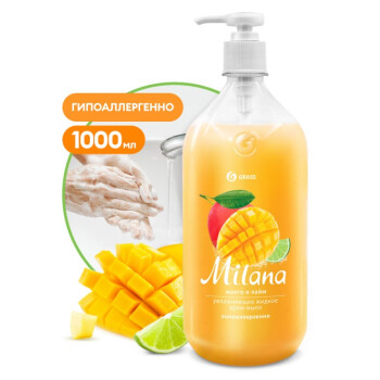 Мыло жидкое для рук GraSS "Milana" (манго и лайм), 1л