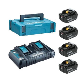 Набор аккумуляторов Makita BL1860B (4 шт.) + зарядное устройство DC18RD
