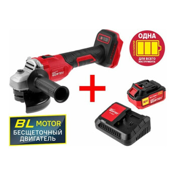 Аккум. углошлифмашина WORTEX CAG 1812 E ALL1 SOLO + Акция (АКБ 4.0 Ач+ЗУ)