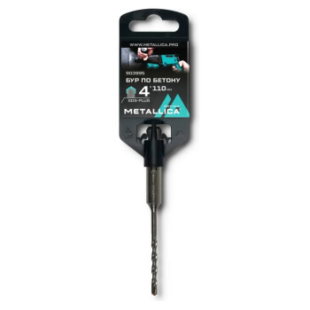 Бур по бетону SDS-plus METALLICA Optima 4х110/50 мм, напайка с центром, 2 спирали