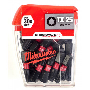 Бита ударная для шуруповерта MILWAUKEE SHOCKWAVE TX25 25 мм (25 шт.)