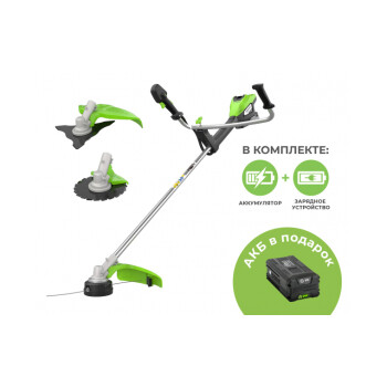 Аккумуляторный триммер Greenworks 82V TB201H (2хАКБ 5Ач + ЗУ 2 слота)