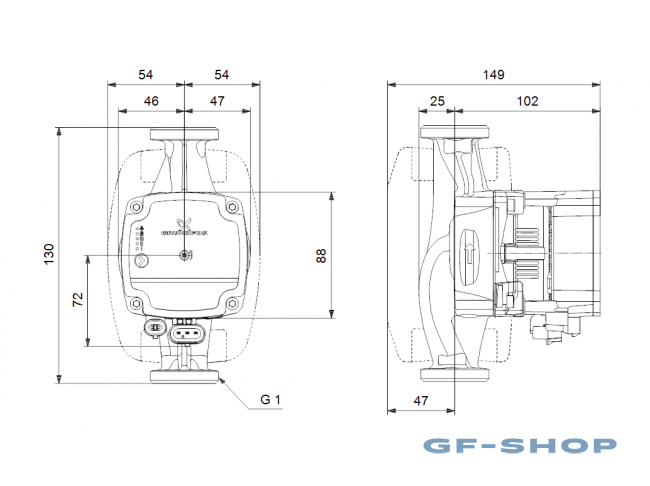 Циркуляционный насос Grundfos ALPHA1 L 25-60 130 (99160583)