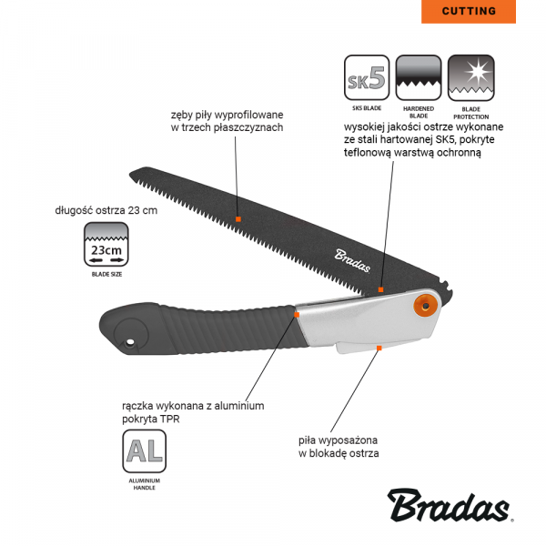 Пила садовая складная BRADAS V-SERIES RAZOR 230 мм