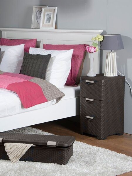 Комод 3Х STYLE RATTAN DRAWER DBR 210, темно/коричневый