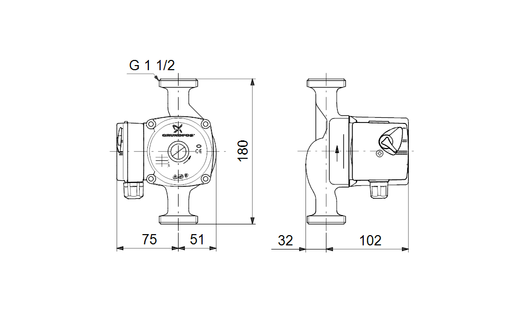 Циркуляционный насос Grundfos UPS 25-40 N 180 (96913060)
