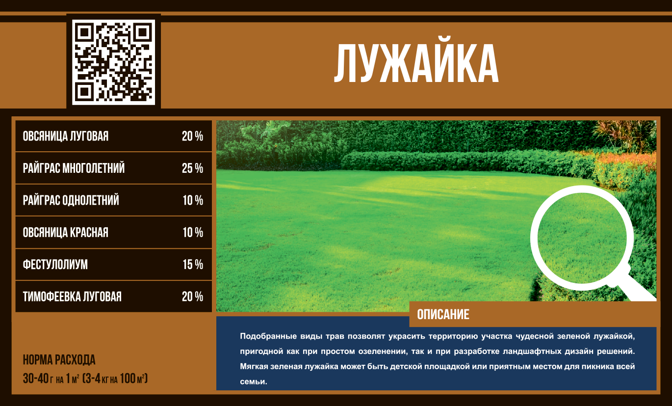 Газонная смесь "Лужайка" (Эко Микс) 1 кг.