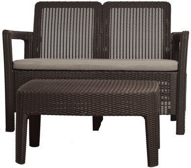 Набор уличной мебели (скамья, стол) Tarifa SOFA+TABLE, коричневый Набор уличной мебели (скамья, стол) Tarifa SOFA+TABLE, коричневый