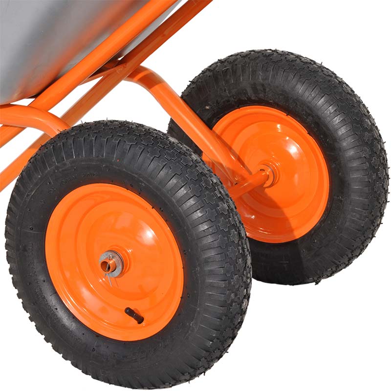 Тачка строительная SKIPER 2х130 expert PRO (до 130 л, до 350 кг, 2x4.00-8, пневмо, ось 20*80)