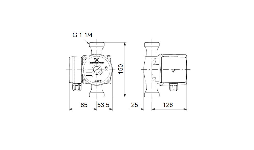 Циркуляционный насос Grundfos UP 20-45 N (95906472)