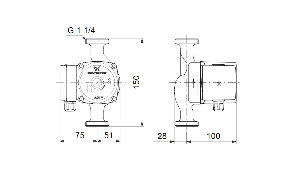 Циркуляционный насос Grundfos UP 20-30 NK (59643501)