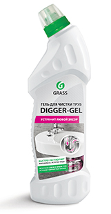 Средство щелочное для прочистки канализационных труб "DIGGER-GEL" (флакон 750 мл) Средство щелочное для прочистки канализационных труб "DIGGER-GEL" (флакон 750 мл)